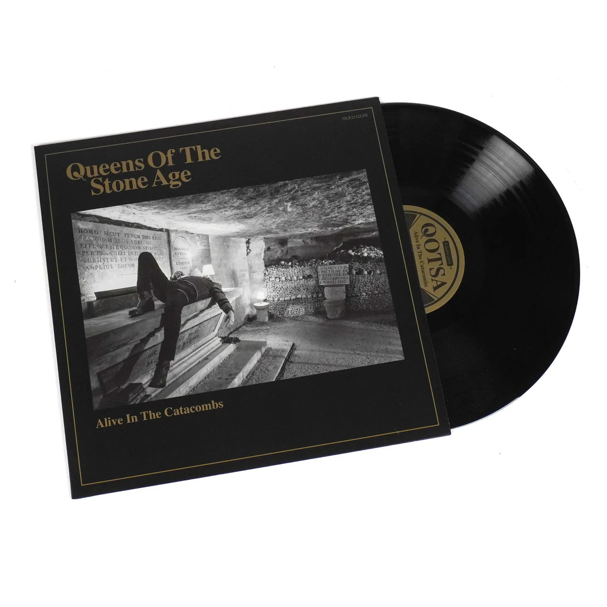 Vinyl record and cover for 'Queens Of The Stone Age' album 'Alive In The Catacombs'.