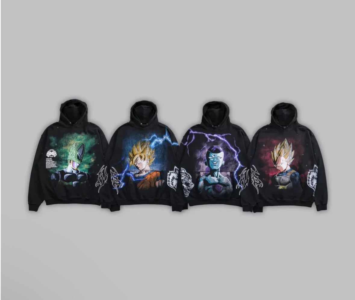 CONJUNTO DE CAJA CON CAPUCHA CON CAPUCHA DRAGON BALL Z EN NEGRO