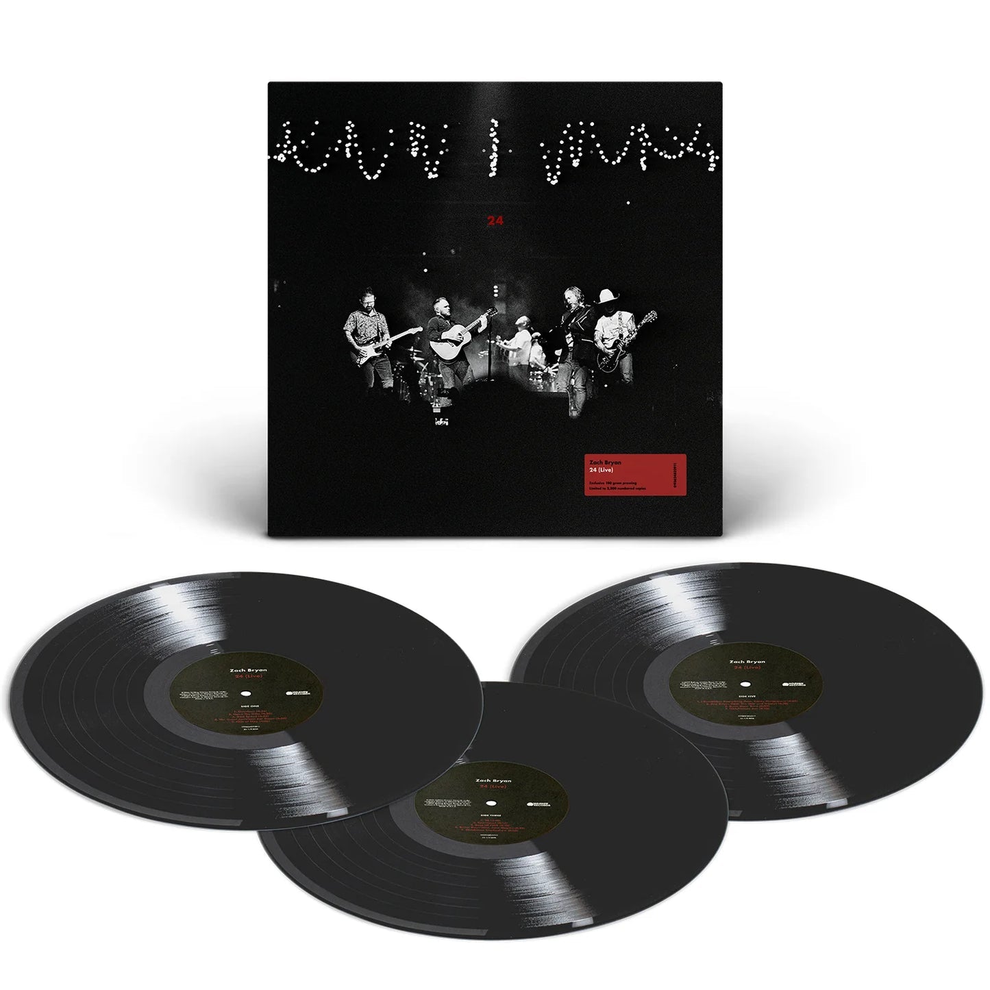 Zach Bryan 24 Live 3LP stamped numbered Limited edition vinyl 1/2500