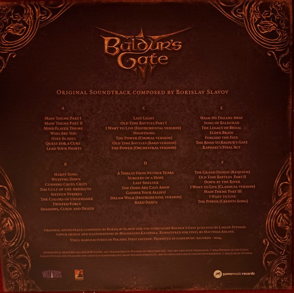 Borislav Slavov : Baldur’s Gate 3 Soundtrack (3xLP, 180)