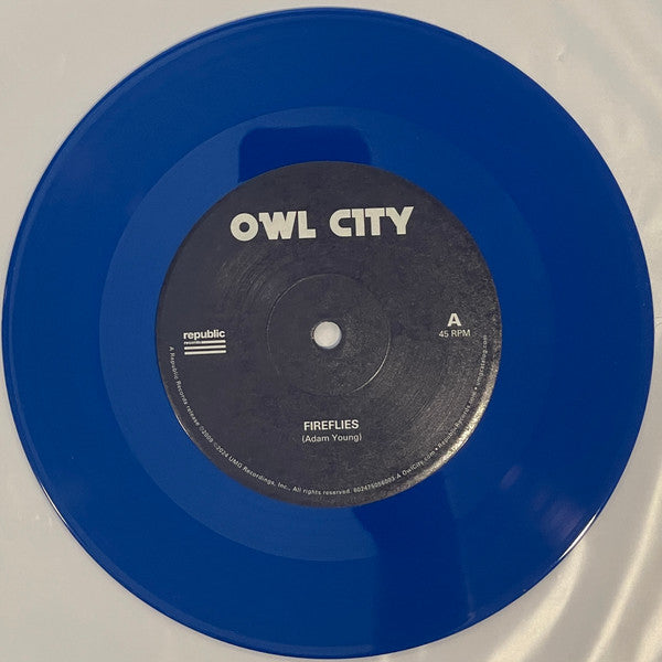 Owl City : Fireflies/Good Time (7", Single, Ltd, Blu)