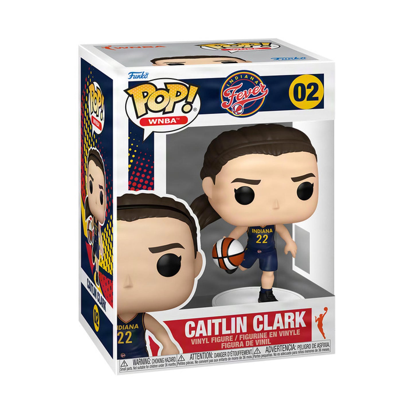 Caitlin Clark #02 Funko POP! Basketball WNBA: Indiana Fever with Protector