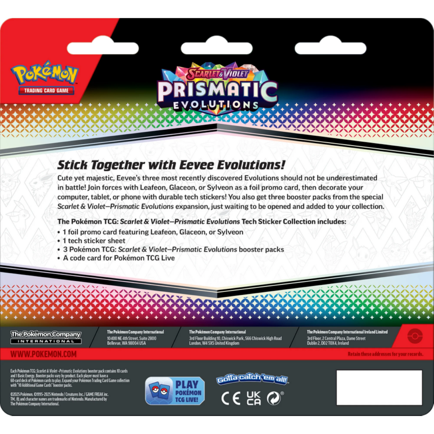 Pokemon Trading Card Games Scarlet & Violet - Prismatic Evolutions Tech Sticker Collection Leafeon