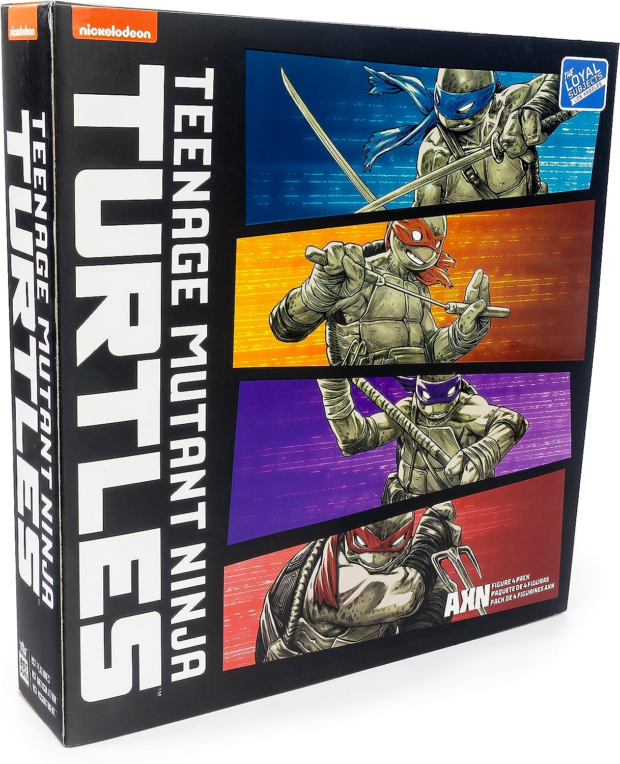 The Loyal Subjects Teenage Mutant Ninja Turtles BST AXN IDW Figura de acción inspirada en el cómic 'Blanco y negro' de 5 pulgadas, paquete de 4 - Exclusivo de SDCC 2023