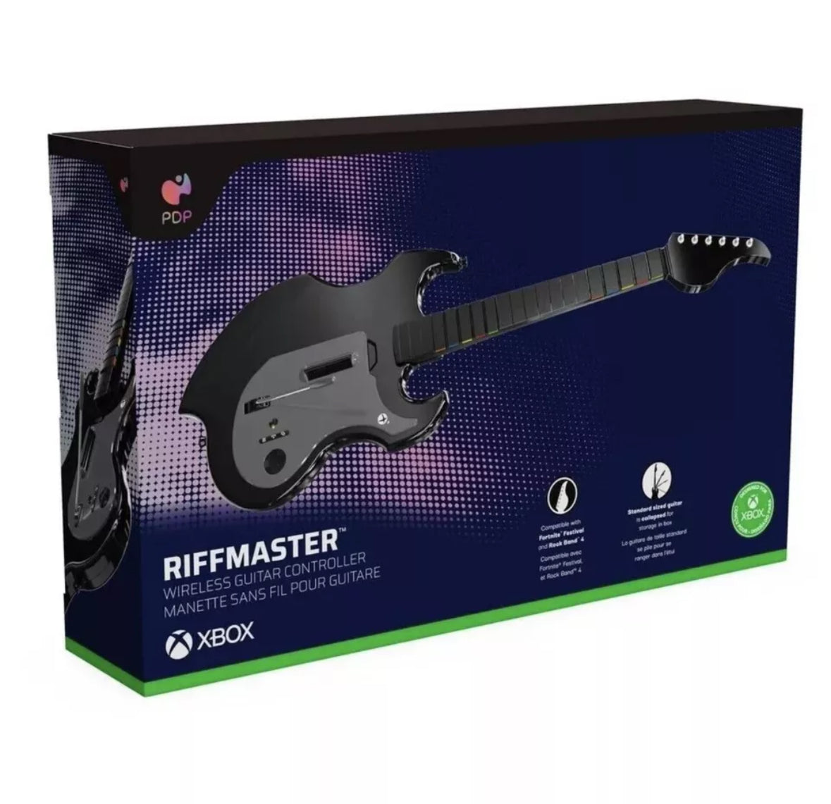 PDP - Controlador de guitarra inalámbrico RIFFMASTER para Xbox Series X|S, Xbox One y Windows 10/11 PC - Negro