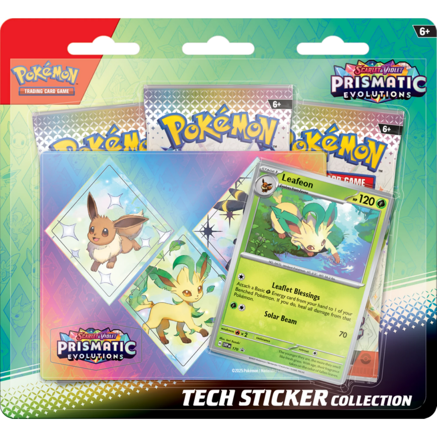 Pokemon Trading Card Games Scarlet & Violet - Prismatic Evolutions Tech Sticker Collection Leafeon