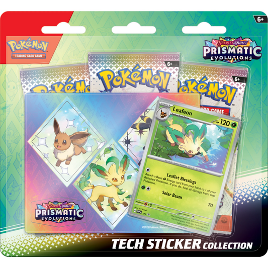 Pokemon Trading Card Games Scarlet & Violet - Prismatic Evolutions Tech Sticker Collection Leafeon