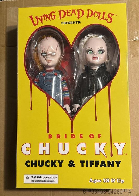 Mezco Toyz LDD Living Dead Dolls Bride of Chucky Chucky Tiffany Set New In Hand